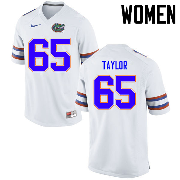 Women Florida Gators #65 Jawaan Taylor College Football Jerseys Sale-White - Click Image to Close